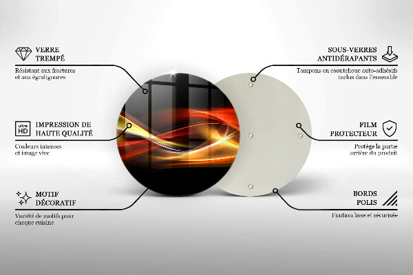 Skärbräda glas unik Abstrakt rök och ljus