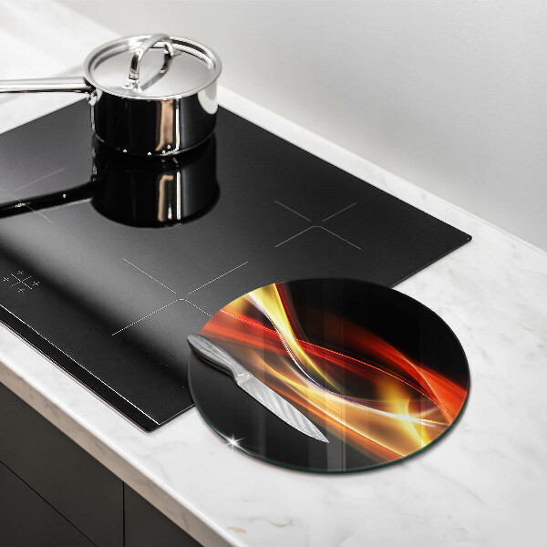 Skärbräda glas unik Abstrakt rök och ljus