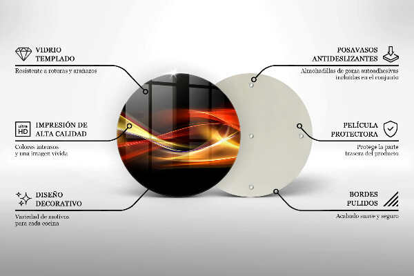 Skärbräda glas unik Abstrakt rök och ljus