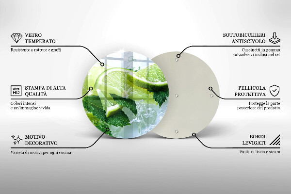 Skärbräda glas unik Lime mynta och is