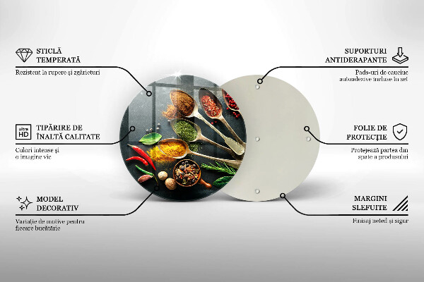 Skärbräda glas unik Köksskedar av kryddor