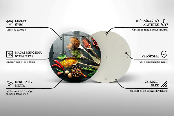 Skärbräda glas unik Köksskedar av kryddor