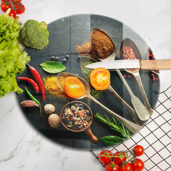 Skärbräda glas unik Köksskedar av kryddor