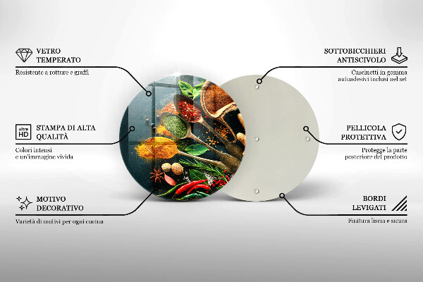 Skärbräda glas unik Köks kryddor skedar