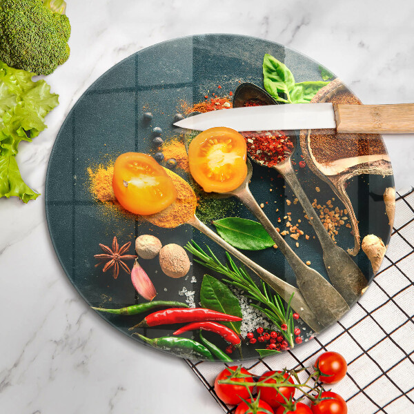 Skärbräda glas unik Köks kryddor skedar