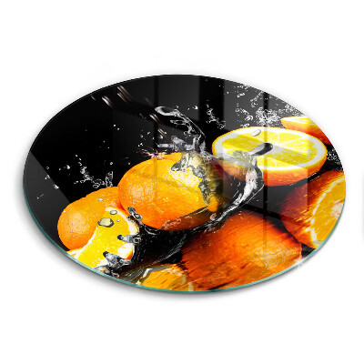 Skärbräda glas unik Saftig orange frukt