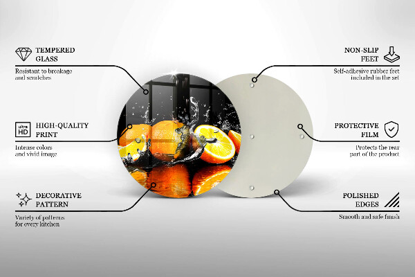 Skärbräda glas unik Saftig orange frukt