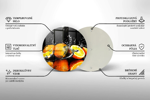 Skärbräda glas unik Saftig orange frukt