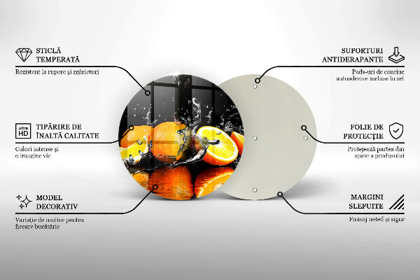 Skärbräda glas unik Saftig orange frukt