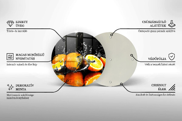 Skärbräda glas unik Saftig orange frukt