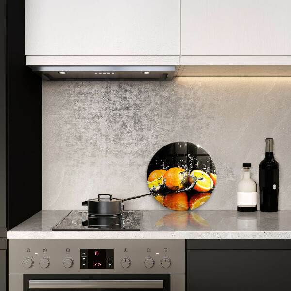 Skärbräda glas unik Saftig orange frukt