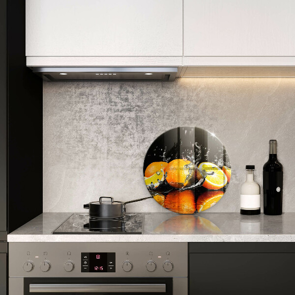 Skärbräda glas unik Saftig orange frukt