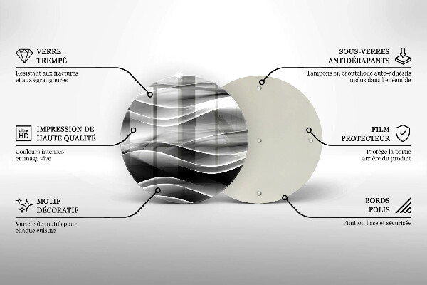 Skärbräda glas unik Abstraktion mjuka linjer