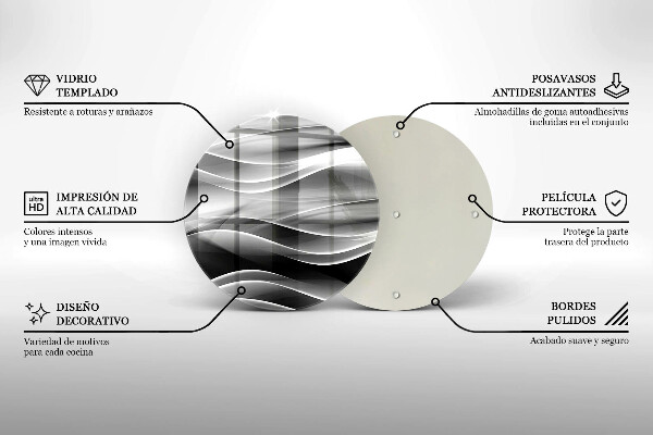 Skärbräda glas unik Abstraktion mjuka linjer