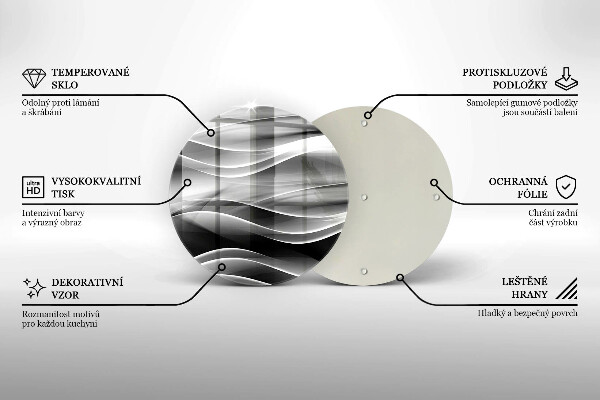 Skärbräda glas unik Abstraktion mjuka linjer