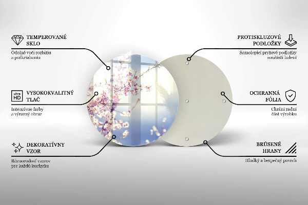 Skärbräda glas unik Blommande träd