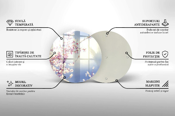 Skärbräda glas unik Blommande träd
