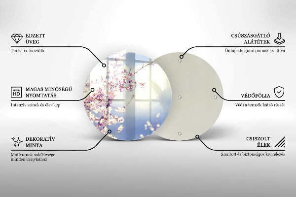 Skärbräda glas unik Blommande träd