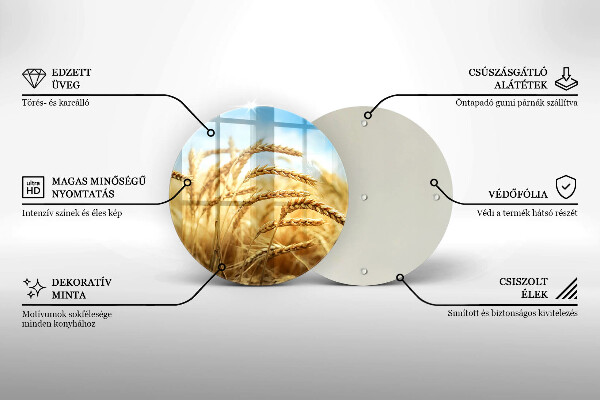 Skärbräda glas unik Öron av spannmål i fältet