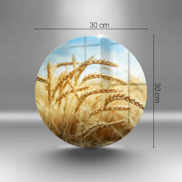 Skärbräda glas unik Öron av spannmål i fältet