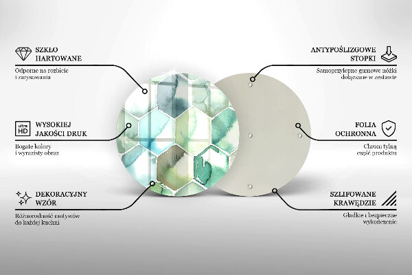 Skärbräda glas unik Akvarell hexagoner