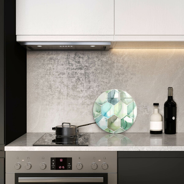 Skärbräda glas unik Akvarell hexagoner