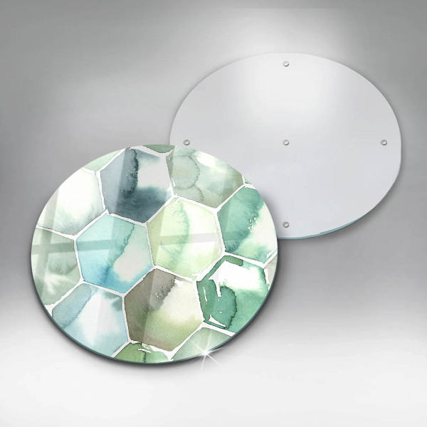 Skärbräda glas unik Akvarell hexagoner