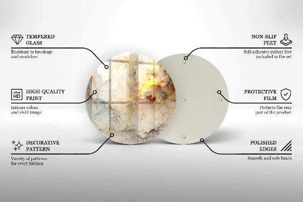 Skärbräda glas unik Marmorstruktur med guld