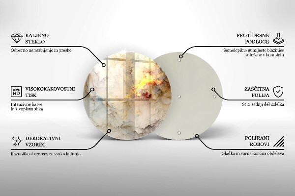 Skärbräda glas unik Marmorstruktur med guld