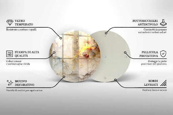 Skärbräda glas unik Marmorstruktur med guld