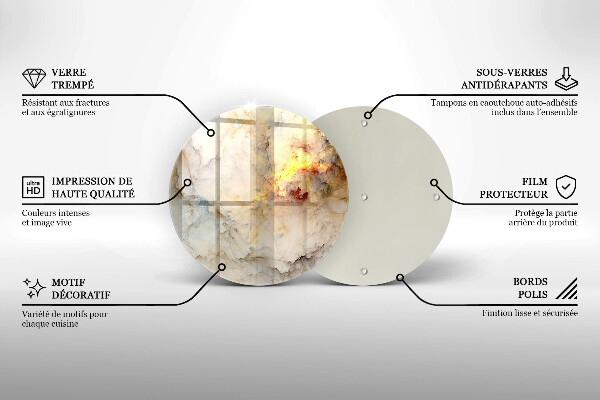 Skärbräda glas unik Marmorstruktur med guld