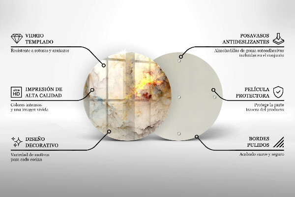 Skärbräda glas unik Marmorstruktur med guld