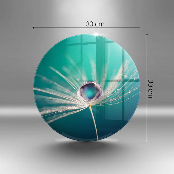 Skärbräda glas unik Dagg på en maskros