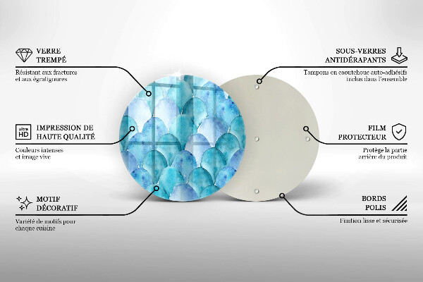 Skärbräda glas unik Akvarell skalor