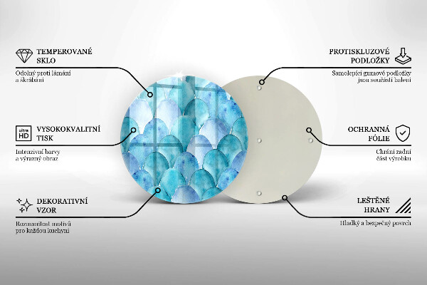 Skärbräda glas unik Akvarell skalor