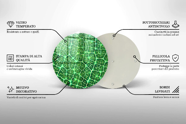 Skärbräda glas unik Bladstruktur