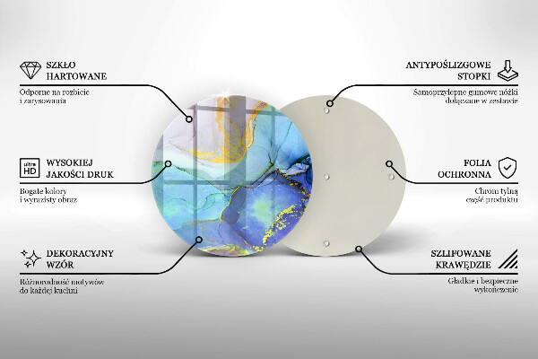 Skärbräda glas unik Sprucken guldsten