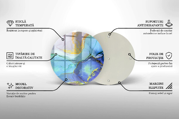 Skärbräda glas unik Sprucken guldsten