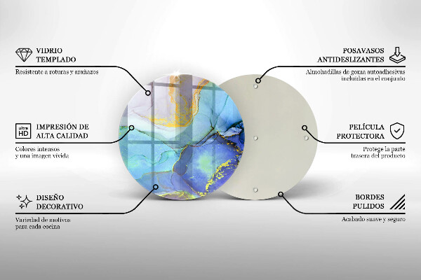 Skärbräda glas unik Sprucken guldsten