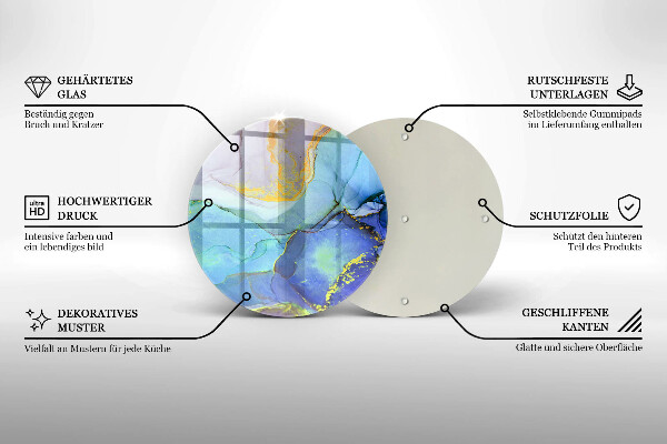 Skärbräda glas unik Sprucken guldsten