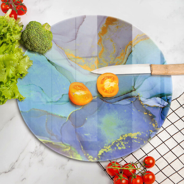 Skärbräda glas unik Sprucken guldsten