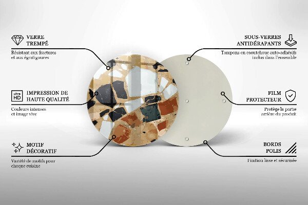 Skärbräda glas unik Dekorativ stenplatta