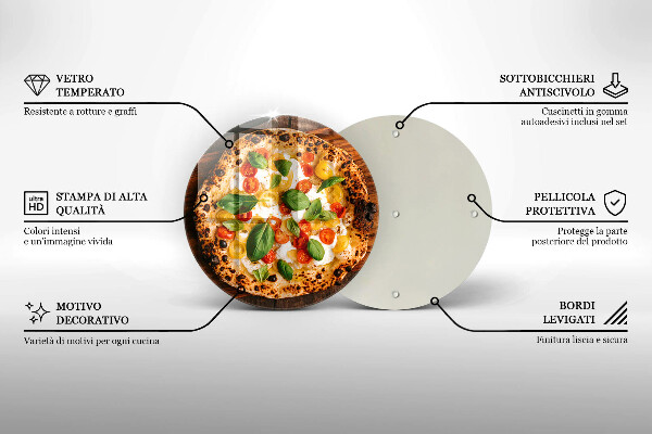 Skärbräda glas unik Italiensk pizza