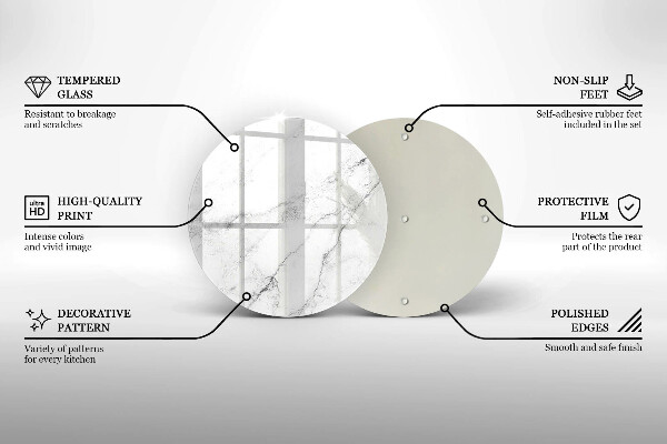 Skärbräda glas unik Elegant marmorstruktur