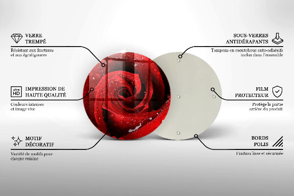 Skärbräda glas unik Rosen blomblad