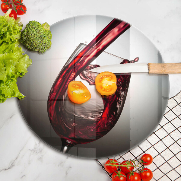 Skärbräda glas unik Glas och rött vin