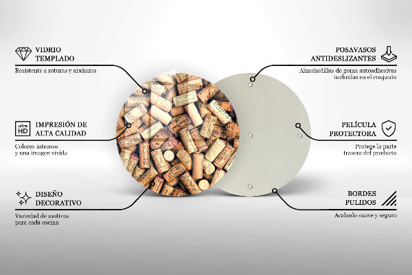 Skärbräda glas unik Vinkorkar seamless mönster