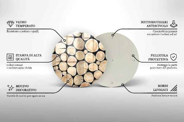 Skärbräda glas unik Trästammar