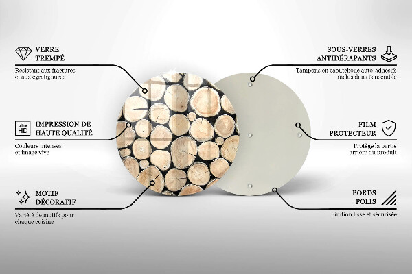 Skärbräda glas unik Trästammar