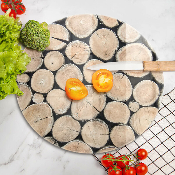 Skärbräda glas unik Trästammar